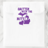 Smitten met de wanten ronde sticker (Tas)
