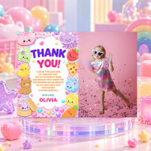 Smoelige Meisje Schattig Kawaii Kleurrijke Verjaar