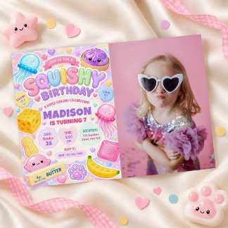 Smoelige Meisje Schattig Kawaii Kleurrijke Verjaar Kaart