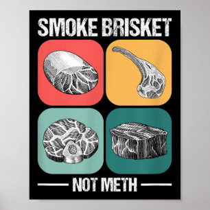 Smoke Brisket Niet Grappig Brisket BBQ Grill Poster