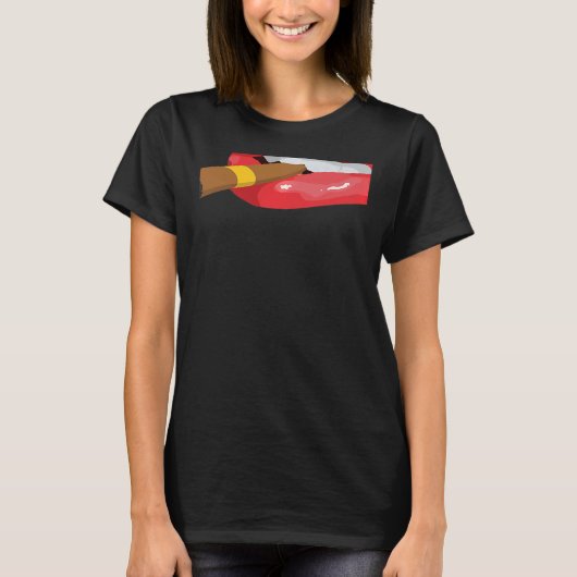 Smoke Cuban Cigar Lit Lips Smoking Graphic T-shirt (Voorkant)