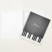 Smoke Grey Piano Music Keyboard Gepersonaliseerd Planner (Display)