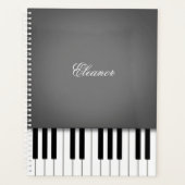 Smoke Grey Piano Music Keyboard Gepersonaliseerd Planner (Voorkant)