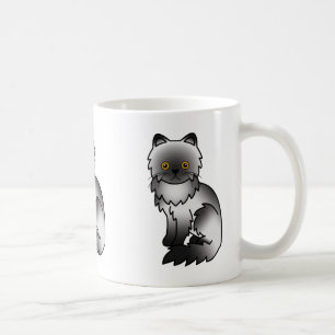 Smoke Persian Cat Schattigee Cartoon Illustratie Koffiemok