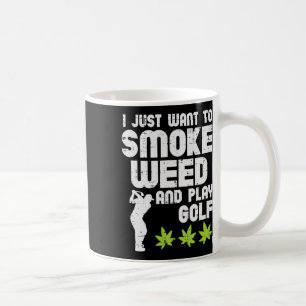 Smoke Weed Play Golf Golfen THC Golfer Stoner Koffiemok
