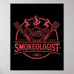 Smokeologist BBQ Roker Vlees Roken Gereedschap Gri Poster