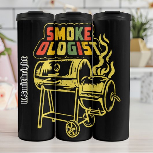 Smokeologist Funny Barbecue Grill Graphic Thermosbeker