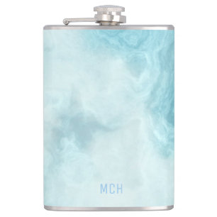 Smokey Blue Marble Monogram Heupfles