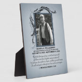 Smokey Blue Photo Memorial Plaque Fotoplaat (Zijkant)