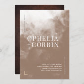 Smokey Bruin Minimale Bruiloft Kaart (Voorkant / Achterkant)