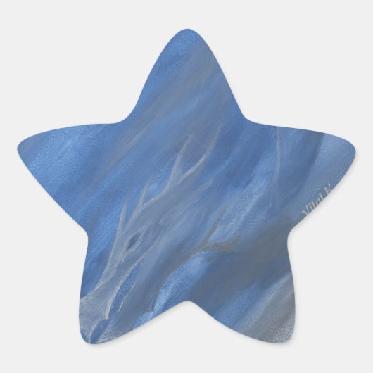 Smokey Dragon Ster Sticker (Voorkant)