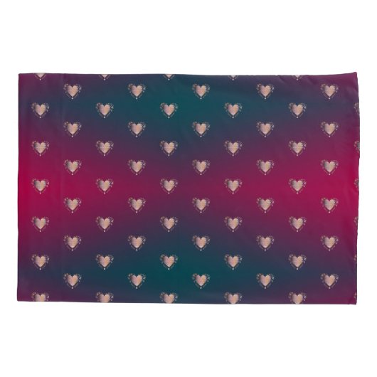 Smokey Fuschia en Fancy hart Kussensloop (Achterkant-Links)