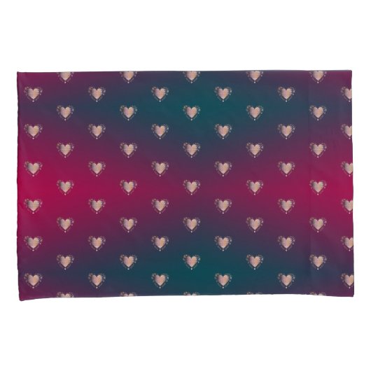 Smokey Fuschia en Fancy hart Kussensloop (Voorkant-Rechts)