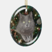 Smokey Grey Cat Keramisch Ornament (Rechts)