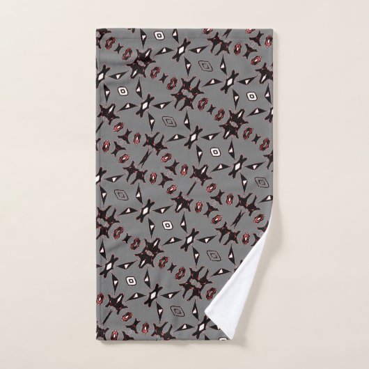 Smokey Grey Native Line Art-handdoessset Bad Handdoek (Handdoek)