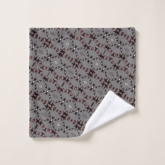 Smokey Grey Native Line Art-handdoessset Bad Handdoek (Wasdoekje)