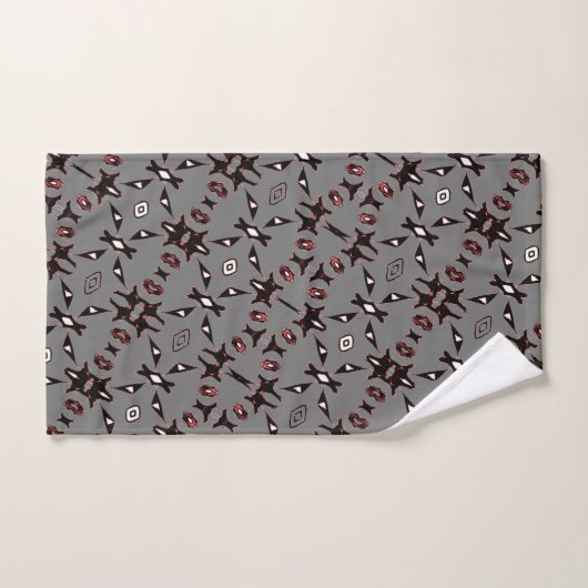 Smokey Grey Native Line Art-handdoessset Bad Handdoek (Handdoek)
