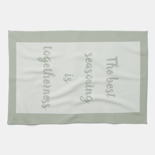 Smokey groen - Wit Theedoek (Horizontaal)