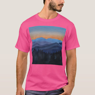Smokey Mountain Painting Baseball Sleeve T-shirt