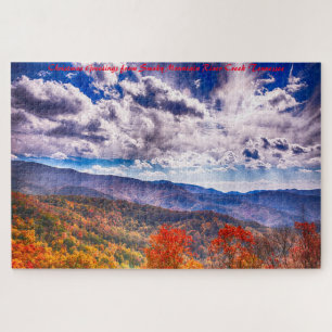 Smokey Mountain River Creek. Kerstgroeten Legpuzzel