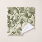 Smokey Olive Green en Tan Pattern Bad Handdoek (Wasdoekje)