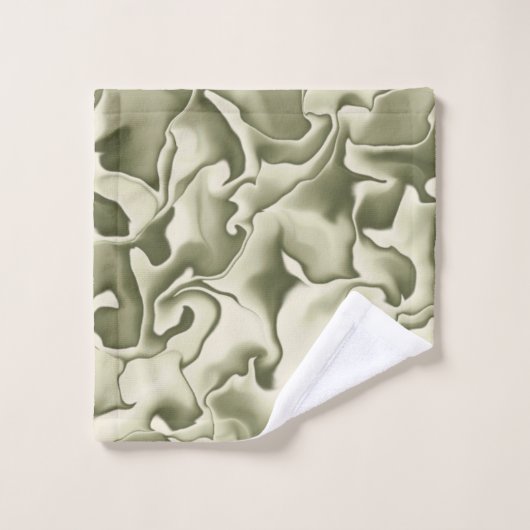 Smokey Olive Green en Tan Pattern Bad Handdoek (Wasdoekje)