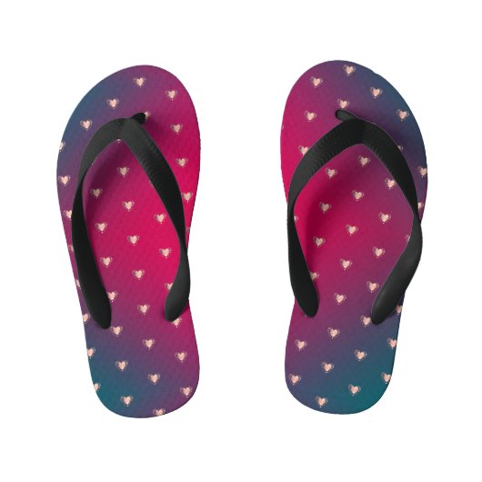 Smokey Paarse warme harten Kinder Teenslippers (Voetbed)