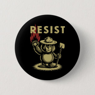 Smokey The Resist Beer Kostuum Sticker Ronde Button 5,7 Cm