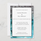 Smokey Turquoise et Grey faire-part de mariage (Dos)