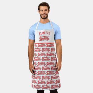 Smokin Barbecue Custom Name Schort