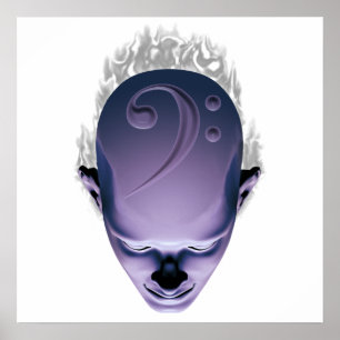 Smokin Bass Head Poster