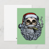 Smokin Santa Skull Feestdagenkaart (Voorkant / Achterkant)