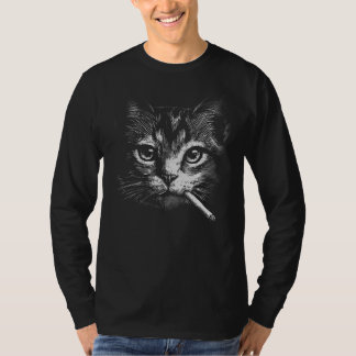 Smoking Cat Funny  T-shirt