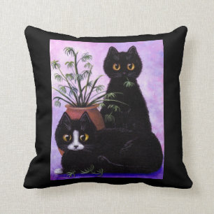 Smoking Creationarts de coussin de chat noir
