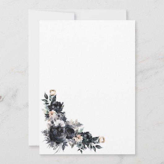 Smoky Black Floral Geometrisch Vrijgezellenfeest Kaart (Achterkant)