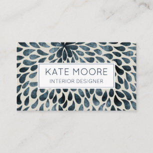Smoky Blue Grey Patroon Interieurontwerper Visitekaartje