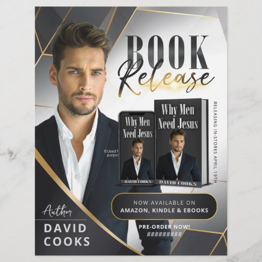 Smoky Grey & Gold Lines Boek Lancering Release Flyer (Voorkant)