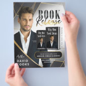 Smoky Grey & Gold Lines Boek Lancering Release Flyer (Hand)