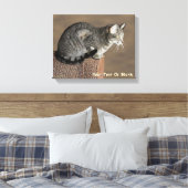Smoky Grey Tabby Kat Canvas Afdruk (Insitu (Slaapkamer))