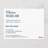 Smoky microfoon performers promotioneel briefkaart (Achterkant)