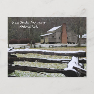 Smoky Mountain Cades Cove Snow Feestdagenkaart