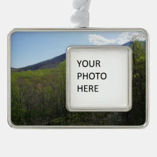 Smoky Mountains in Spring Landscape Verzilverd Kader Ornament