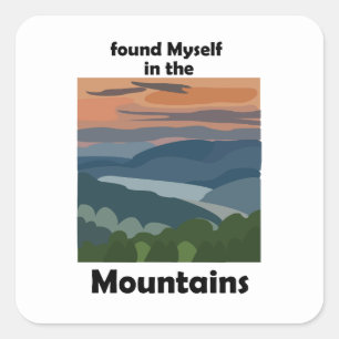 Smoky Mountains Vond mezelf in de bergen Vierkante Sticker