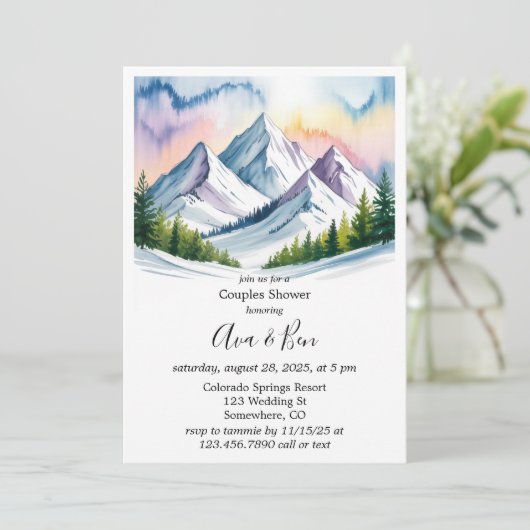 Smoky Mountains Winterkoppels Douche Kaart (Staand voorkant)