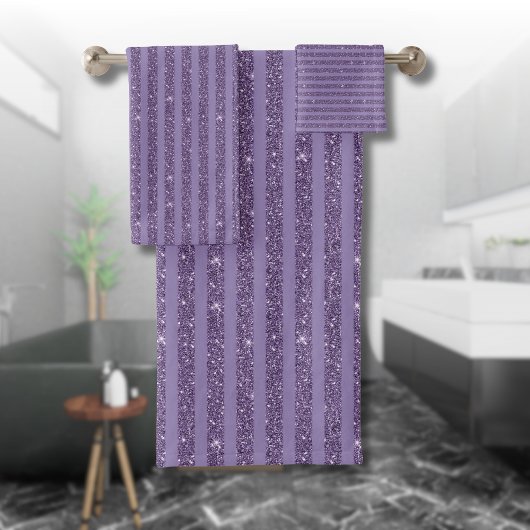 Smoky Plum Glitter Style Horizontal Stripes