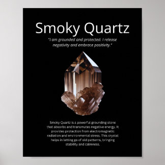 Smoky Quartz Stone Crystal Betekenis Poster