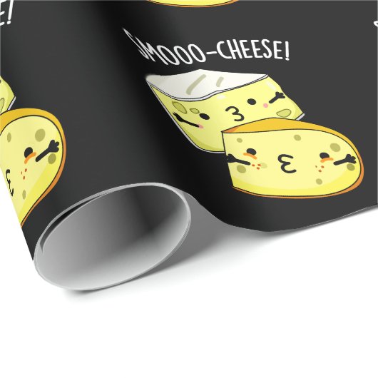 Smoo-cheese Funny Cheese Pun Dark BG Cadeaupapier (Rol Hoek)