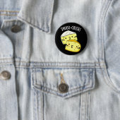 Smoo-cheese Funny Cheese Pun Dark BG Ronde Button 5,7 Cm (In situ)