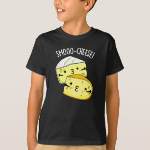 Smoo-cheese Funny Cheese Pun Dark BG T-shirt