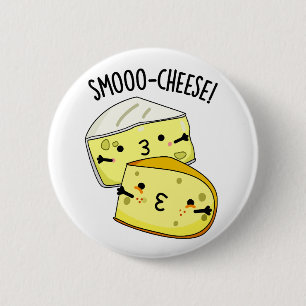 Smoo-cheese Funny Cheese Pun Ronde Button 5,7 Cm
